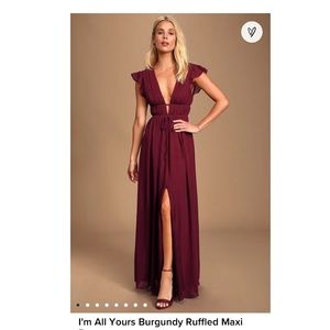 Ruffled maxi cocktail dress